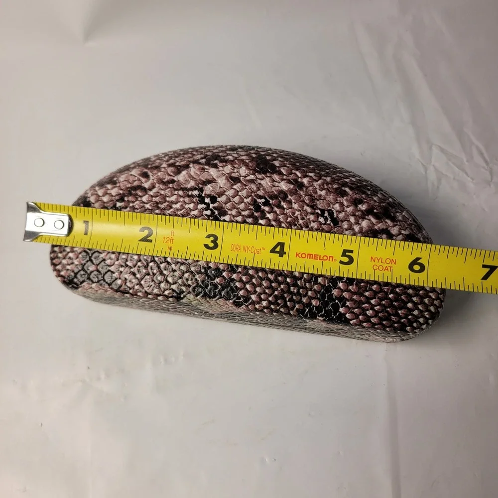 XOXO Eyeglasses Case Womens Brown Snakeskin‎ Hard Shell Clamshell Accessory
